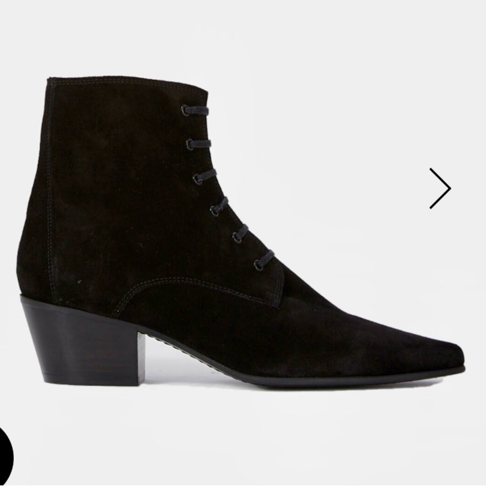 Sold out! The Kooples NIB Black Suede Lace-up Ankle Boots FR 38 or US 7
